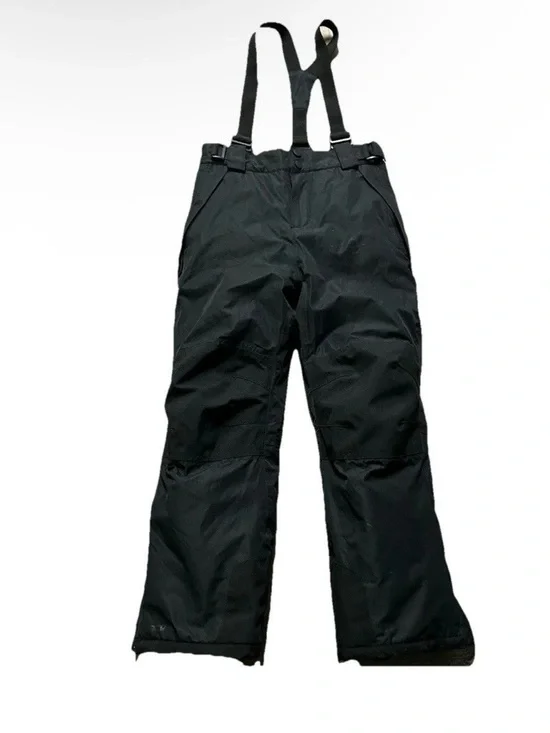 Youth Mountain Warehouse Snow Black Snow Pants Suspenders Size 9/10 Double Knee - Picture 1 of 4